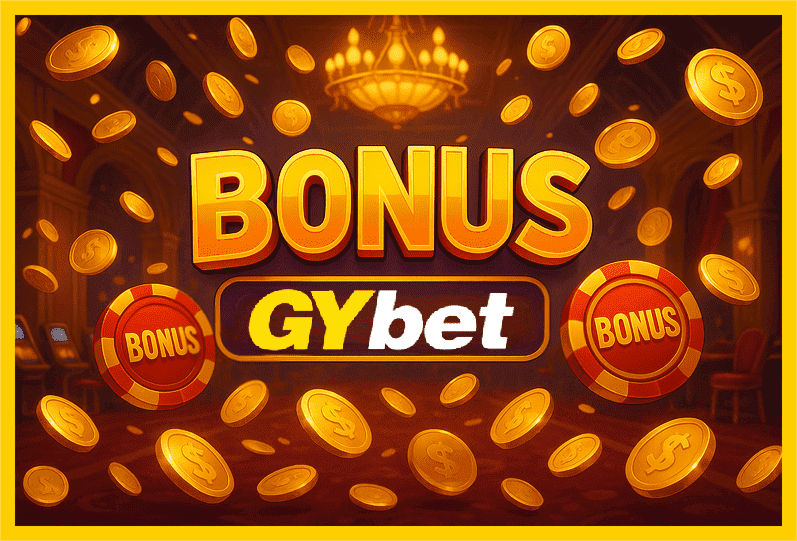 Imagem promovendo bônus GYBET com recompensas imperdíveis.